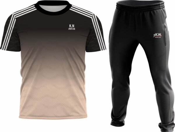 Black & off white 3-Stripes Tracksuit C-8